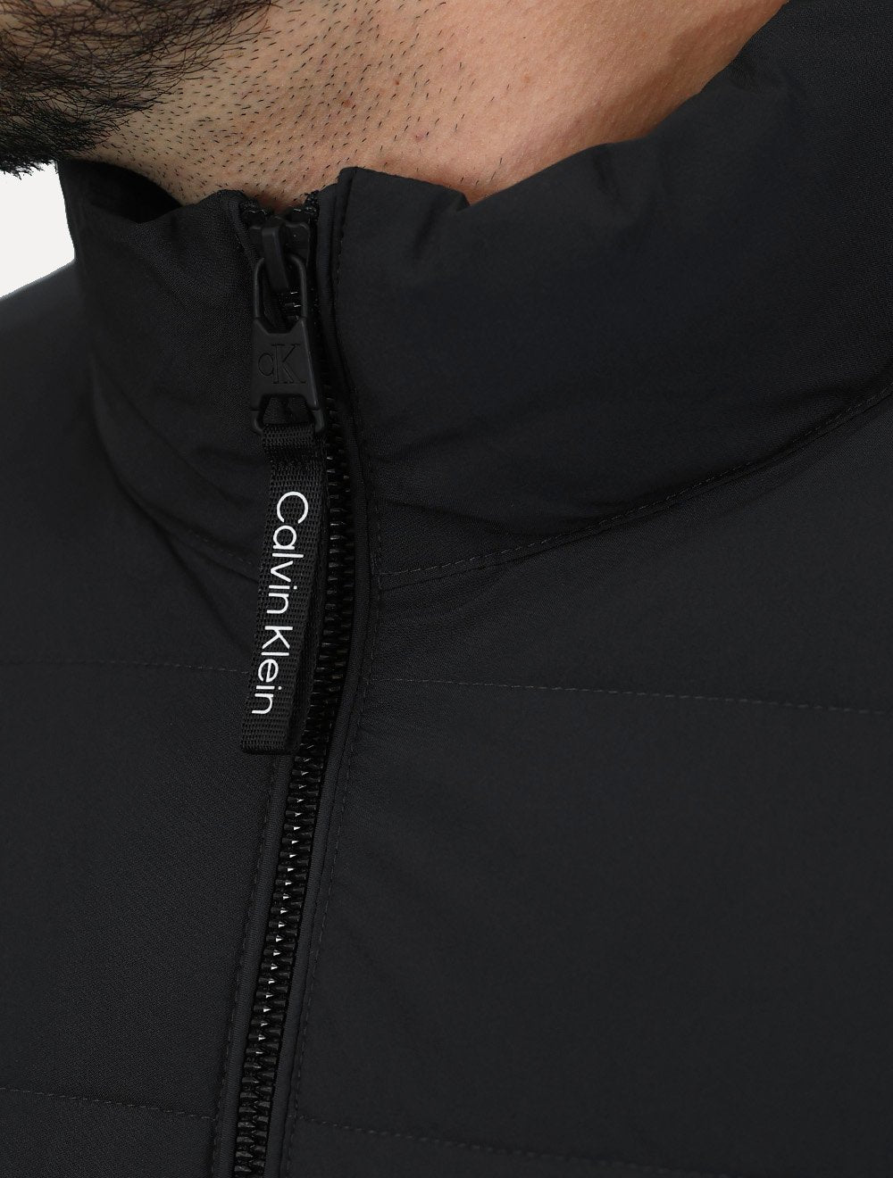 Jaqueta Calvin Klein Masculina Matelassê Full-Zip Cinza Chumbo