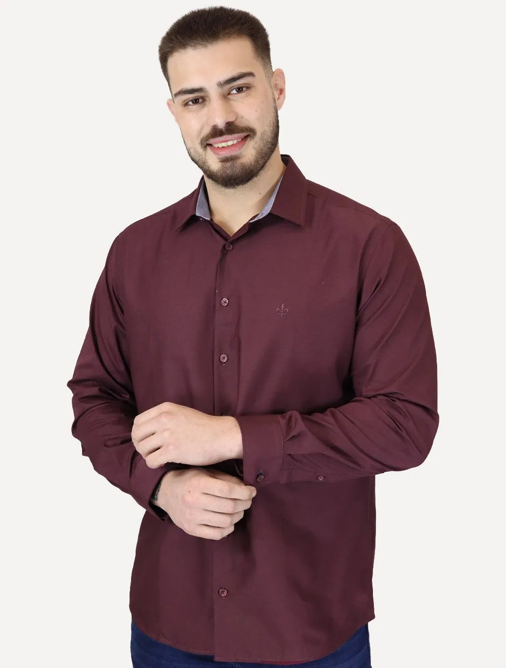 Camisa Dudalina Masculina Comfort Tricoline Lisa Roxa