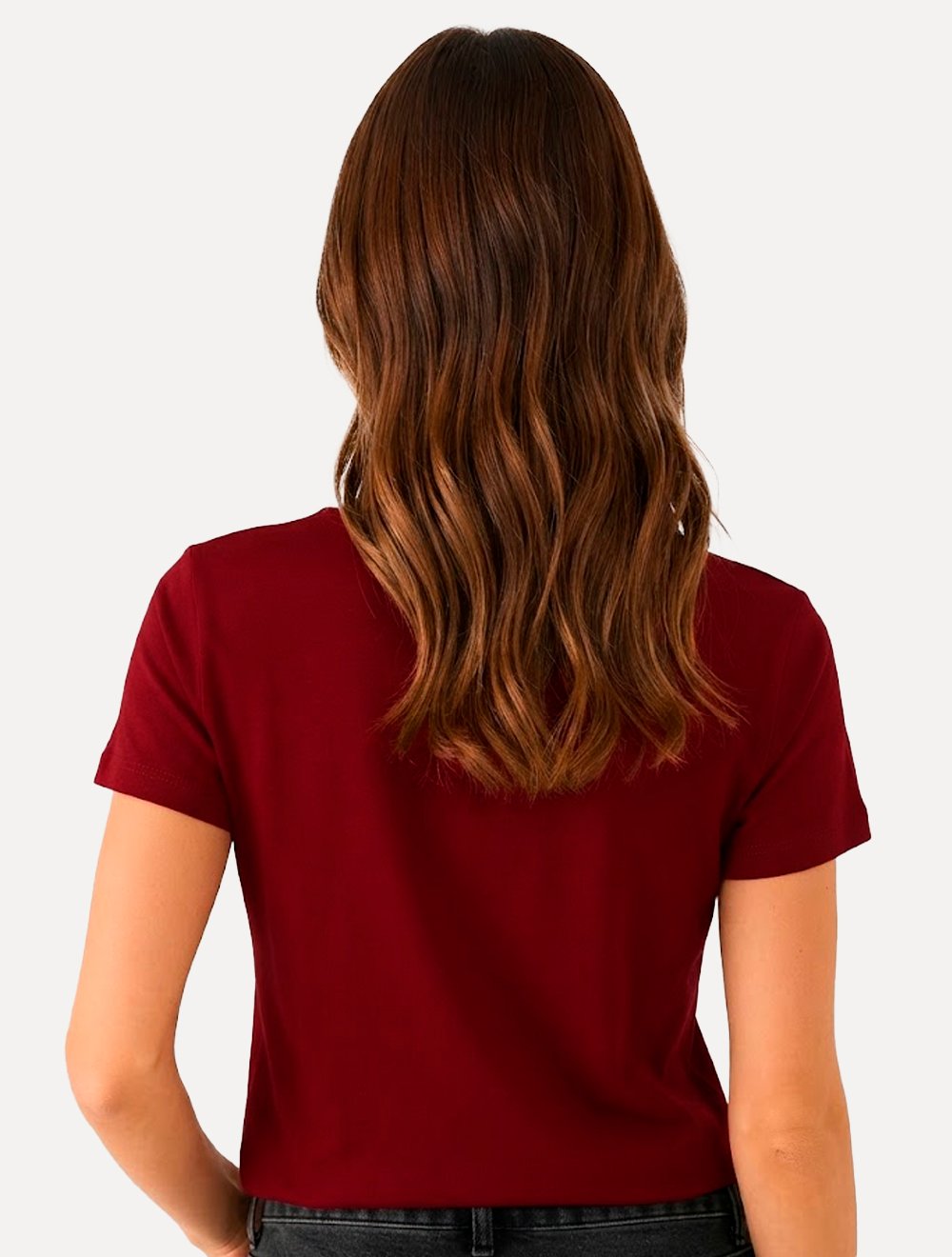 Camiseta Guess Feminina Silk Block Logo Vermelho Escuro