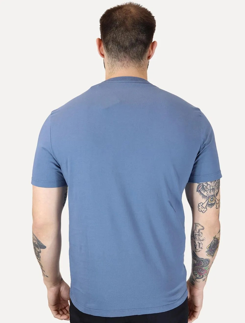 Camiseta Von der Volke Masculina Origineel Badge Lion Azul Médio