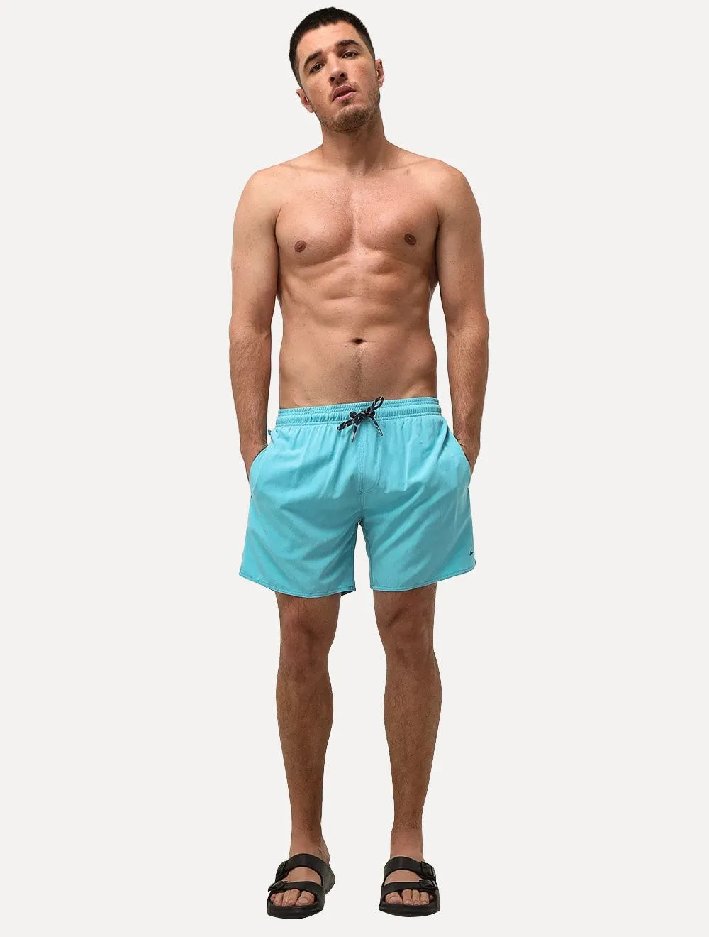Short Aramis Masculino D'Água Elastico Melange Turquesa Mescla