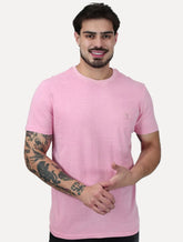 Camiseta Ellus Masculina Cotton Washed Origin. Classic Rosa Claro