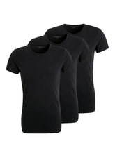 Camisetas Tommy Hilfiger Masculinas Classic Crewneck Pretas Pack 3UN