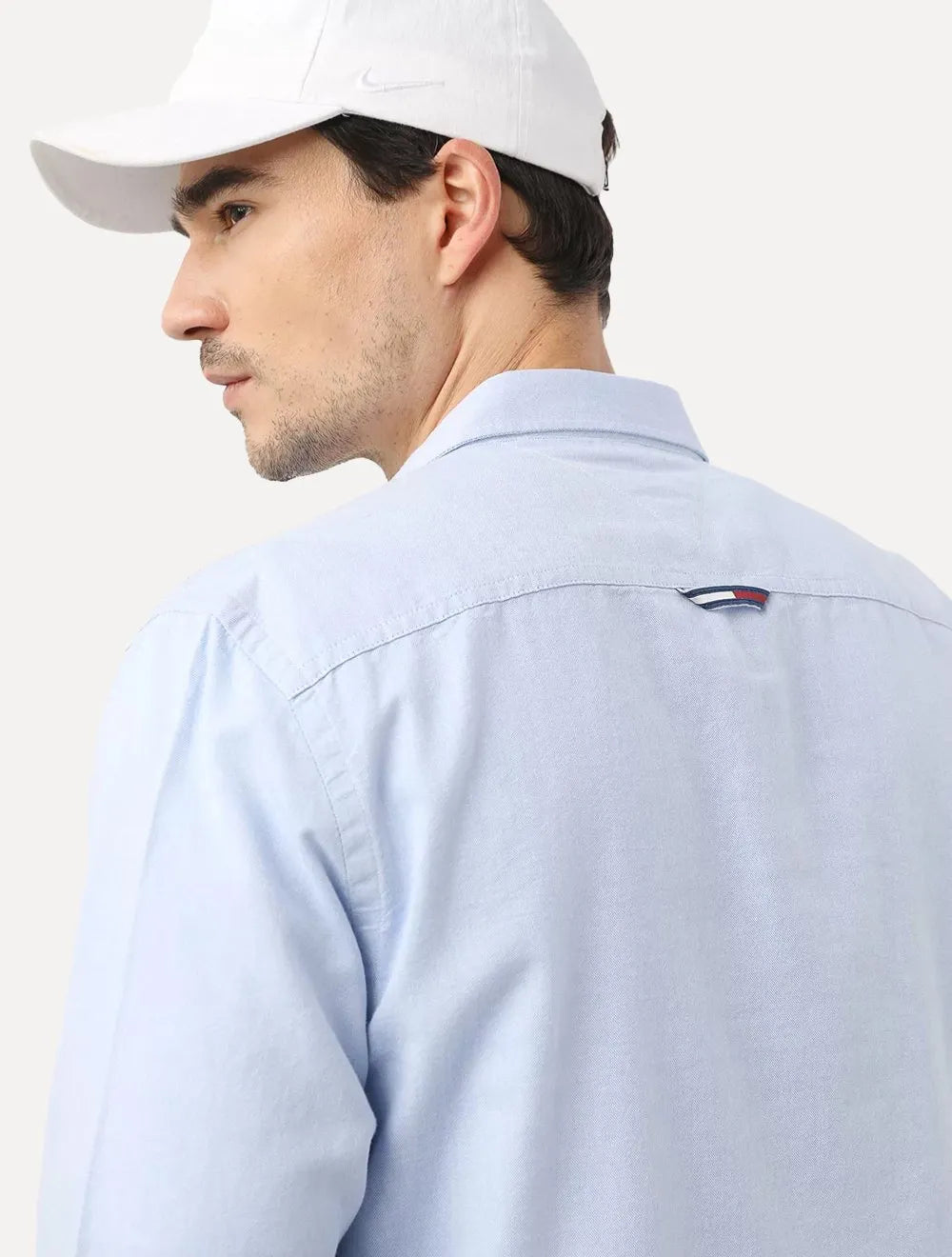 Camisa Tommy Jeans Masculina Regular Classic Oxford Azul Jeans Mescla