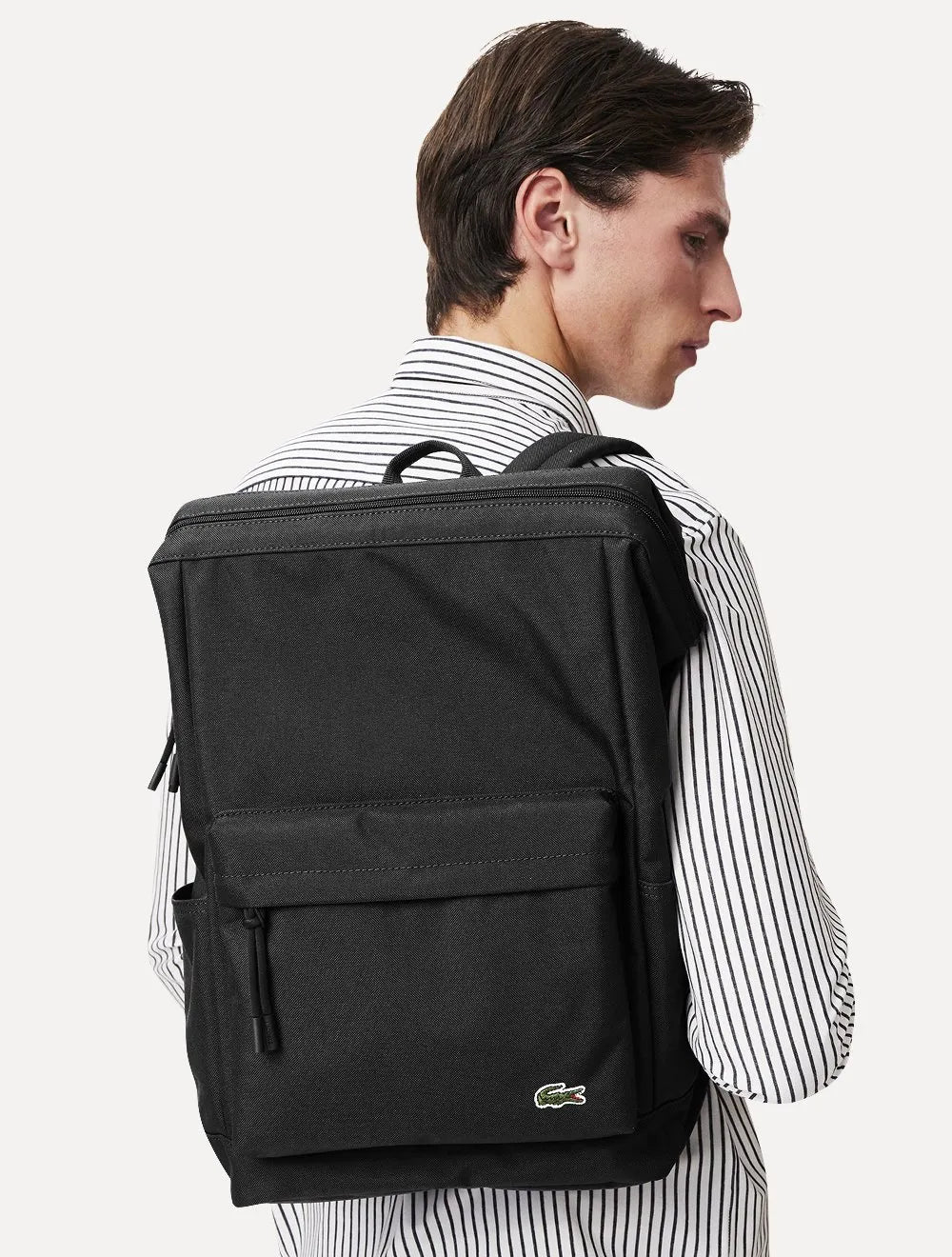 Mochila Lacoste Lona Square Noir Preta