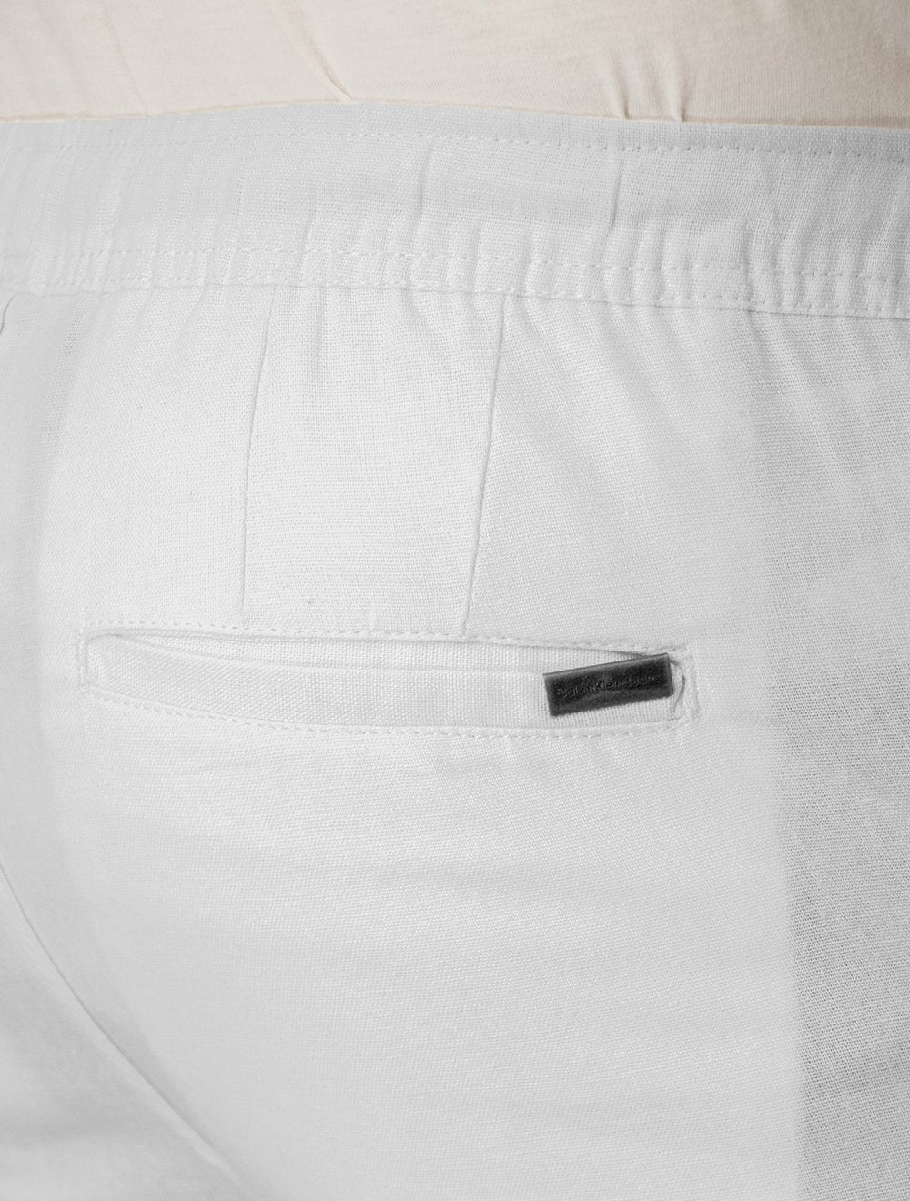 Bermuda Calvin Klein Jeans Masculina Elástico Linen Tag Branca
