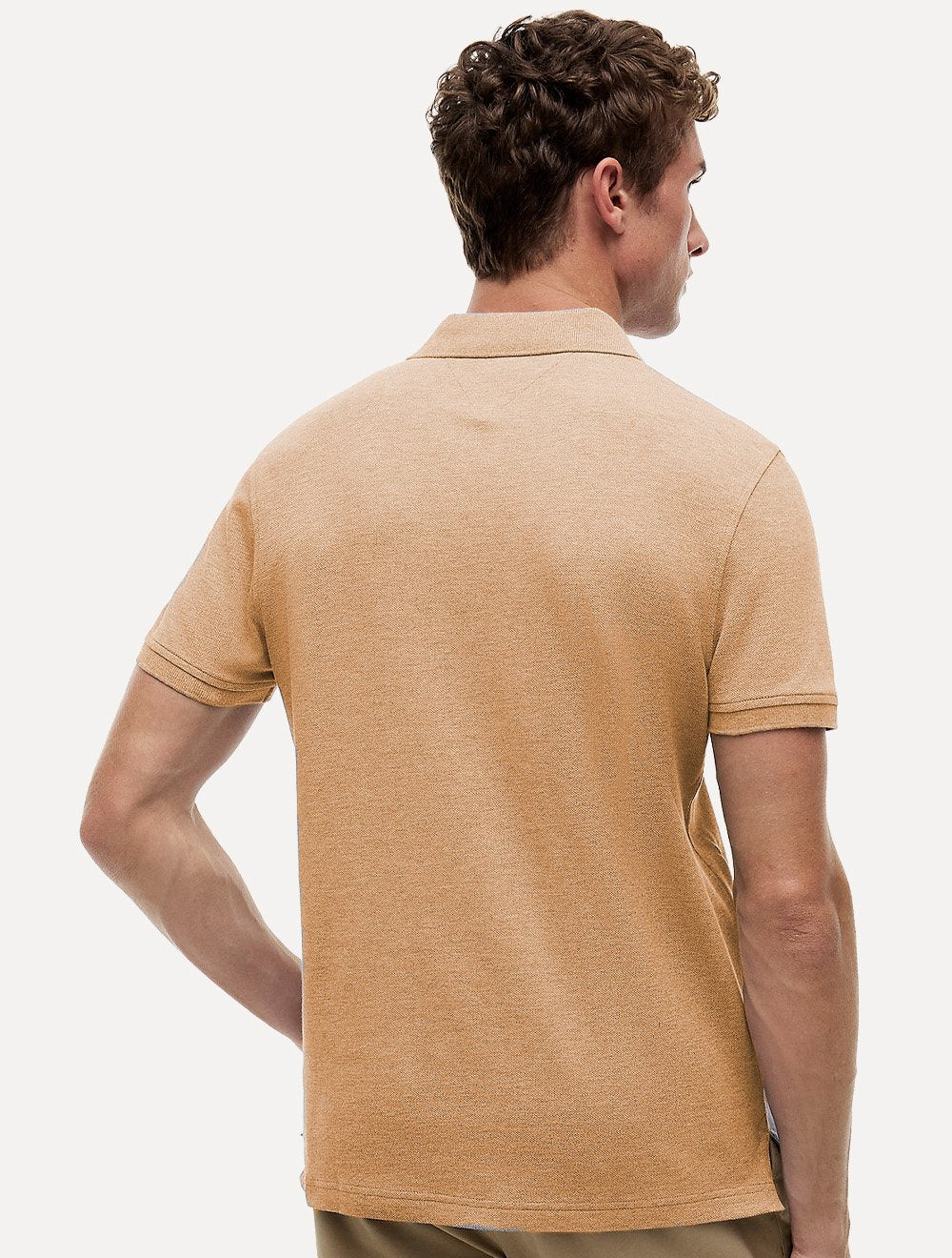 Polo Tommy Hilfiger Masculina Regular Piquet 1985 Marrom Médio Mescla