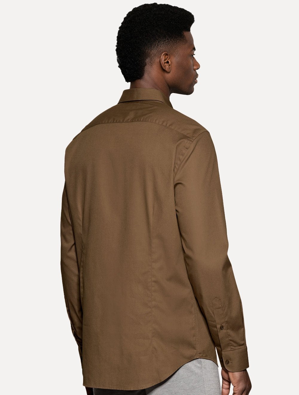 Camisa Aramis Masculina Slim Damero Mono Logo Marrom Escuro