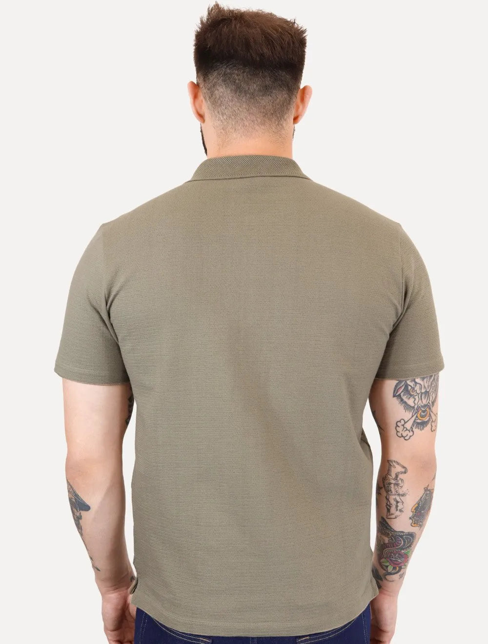 Polo Colcci Masculina Cotton Textured Marrom Médio