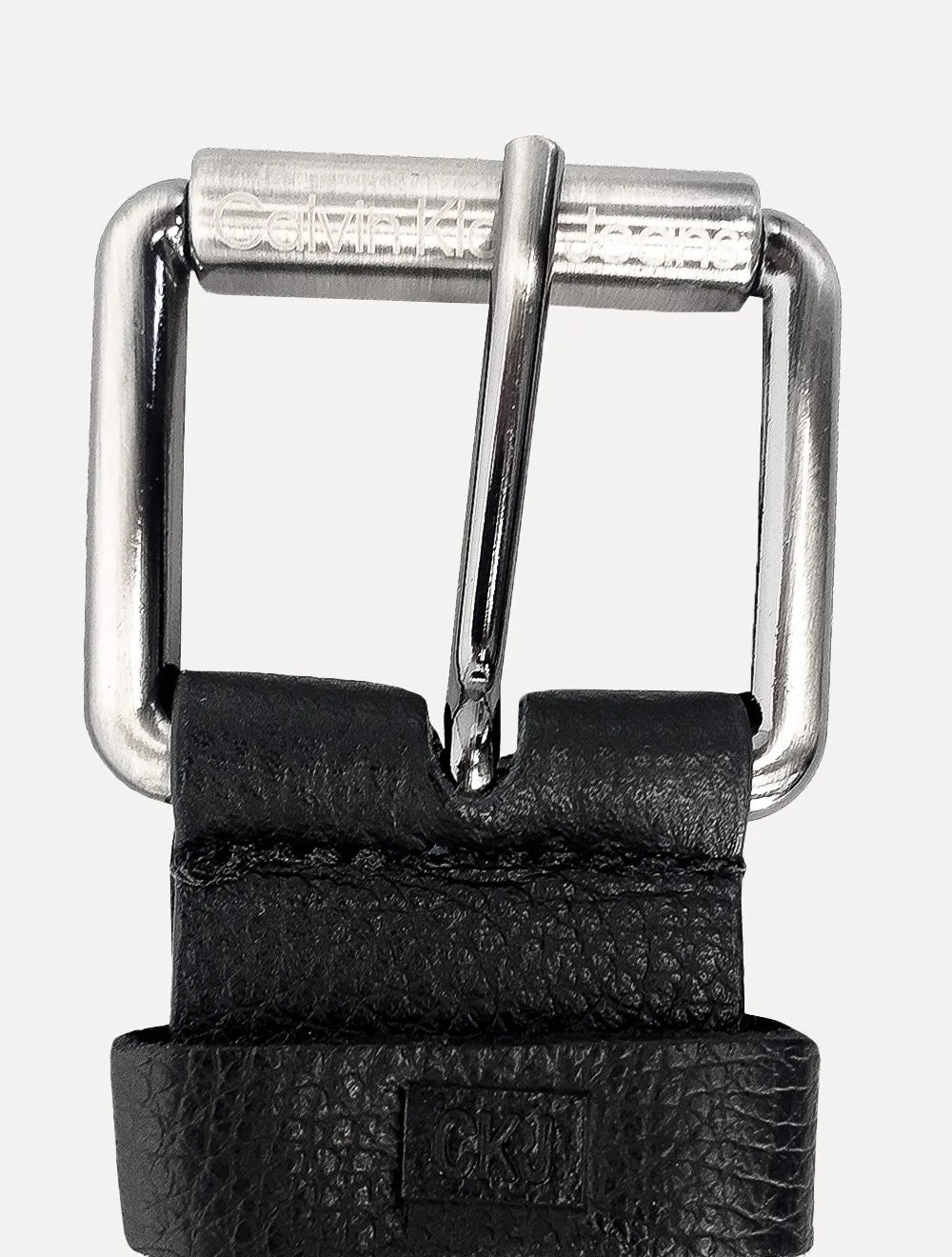 Cinto Calvin Klein Jeans Masculino Couro Roller Logo Preto