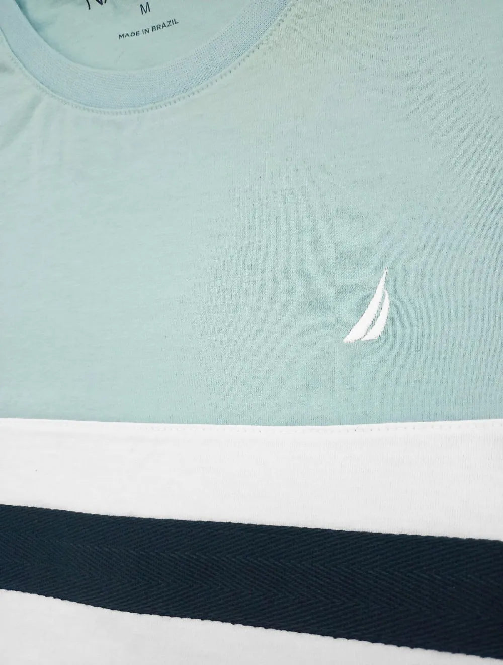 Camiseta Nautica Masculina Grosgrain Chest Sash Azul Claro