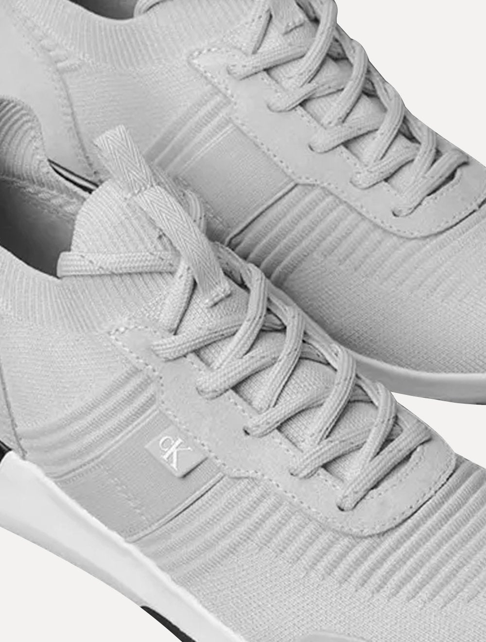Tênis Calvin Klein Jeans Masculino Baixo Knitt Flexible Cinza Claro