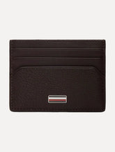 Carteira Tommy Hilfiger Porta Cartão Couro Logo Centarl CC Holder Marrom