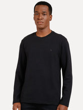 Blusa Aramis Masculina Regular Suedine Canelado Preta