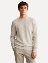 Suéter Dixen Masculino Tricot Basic Crewneck Cáqui Claro
