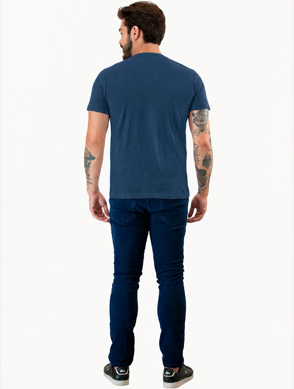 Camiseta Guess Masculina Bordado Peito Azul