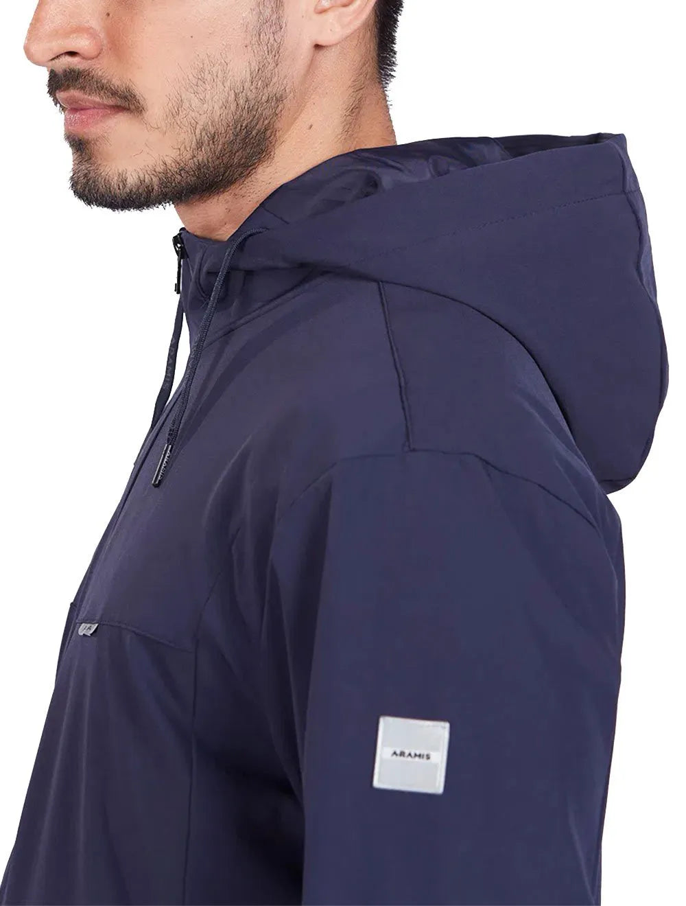 Jaqueta Aramis Masculina Hoodie Nylon Bomber Superflex Azul Marinho