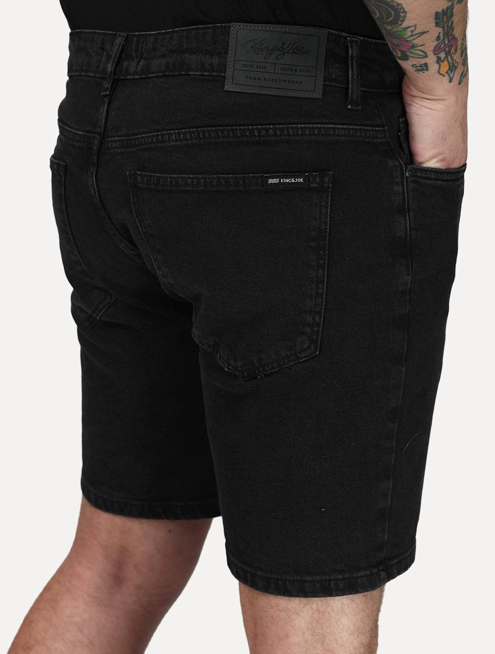 Bermuda King & Joe Masculina Jeans Flex Premium Denim Preta