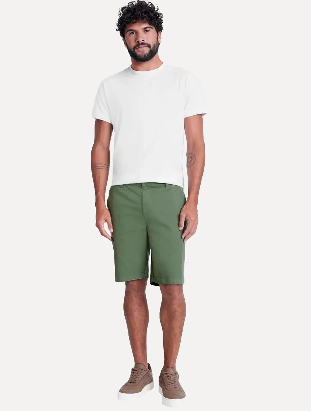 Bermuda Aramis Masculina Chino Cotton Sarja Verde Sálvia