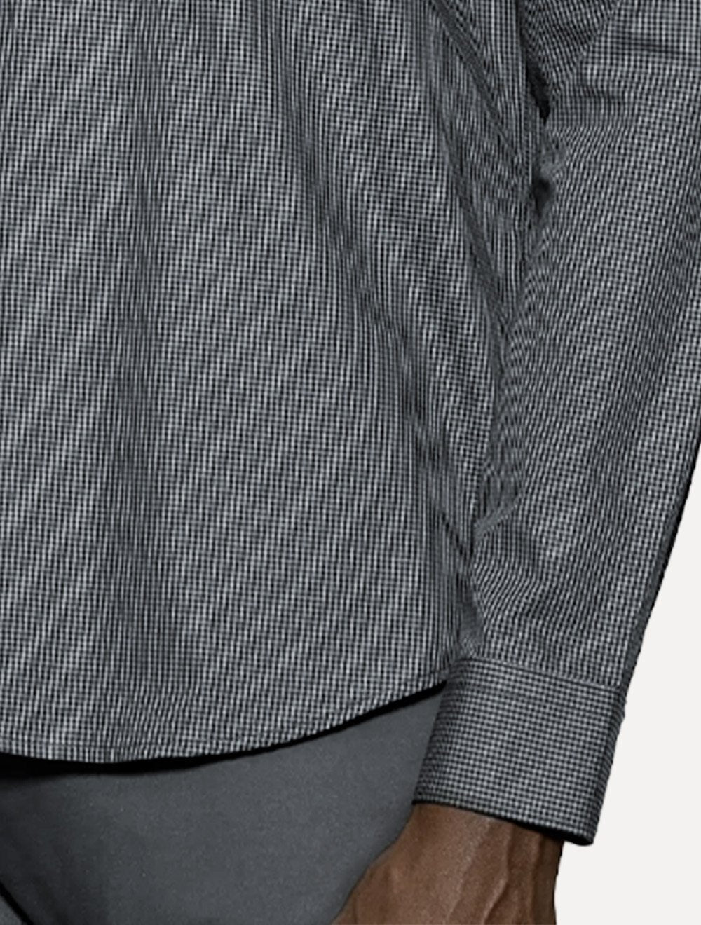 Camisa Aramis Masculina Manga Longa Mini Xadrez Marinho/Branco