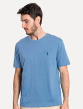 Camiseta Aleatory Masculina Dark Grey Icon Azul Mescla