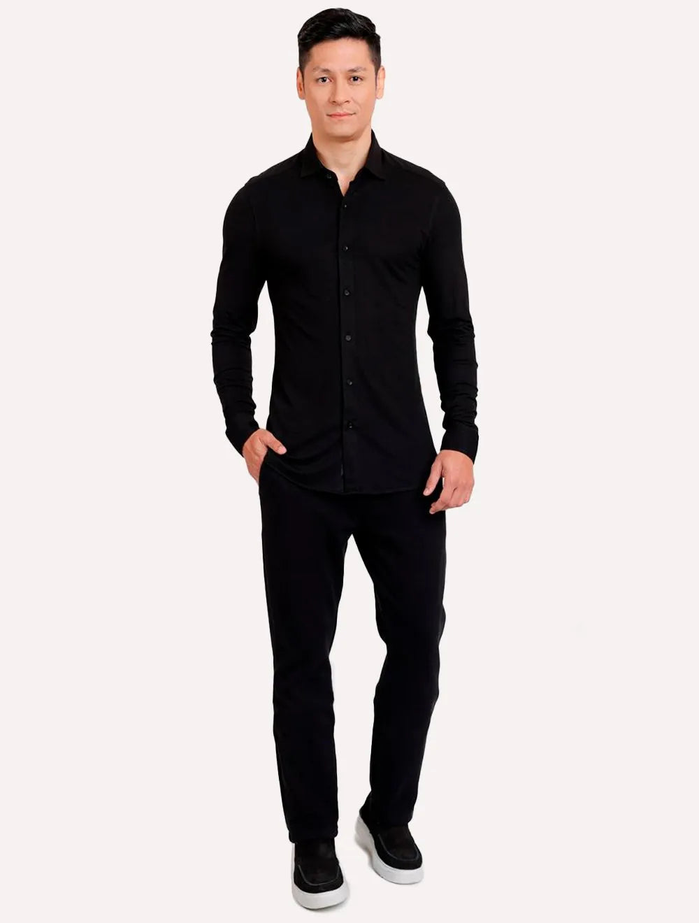 Camisa Aramis Masculina Slim Malha Liquid Repeller Preta