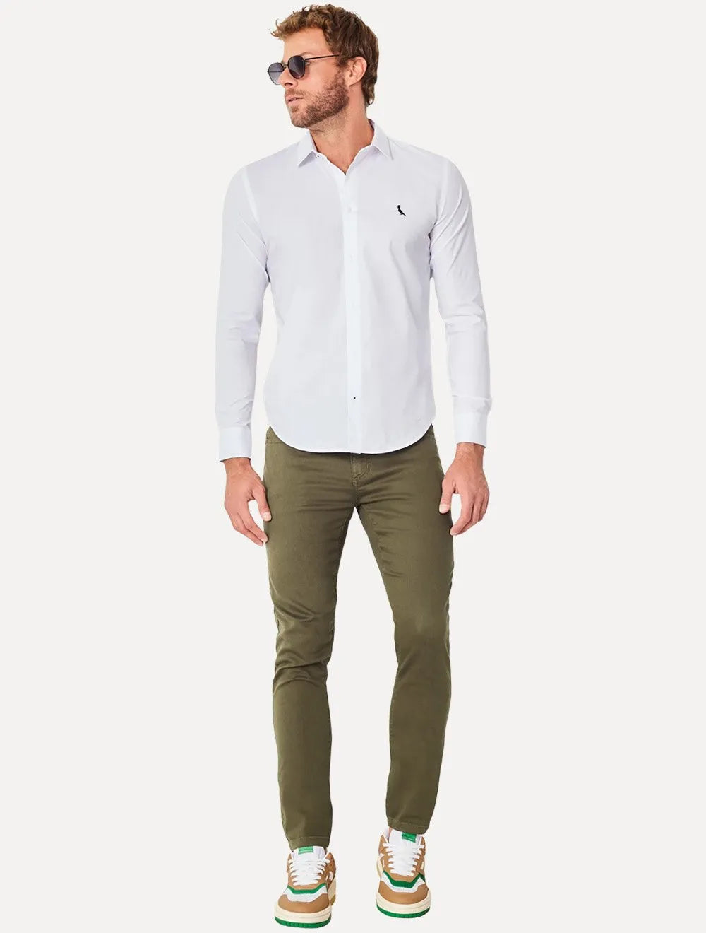 Calça Reserva Jeans Masculina Skinny Color Five Pockets Verde Militar