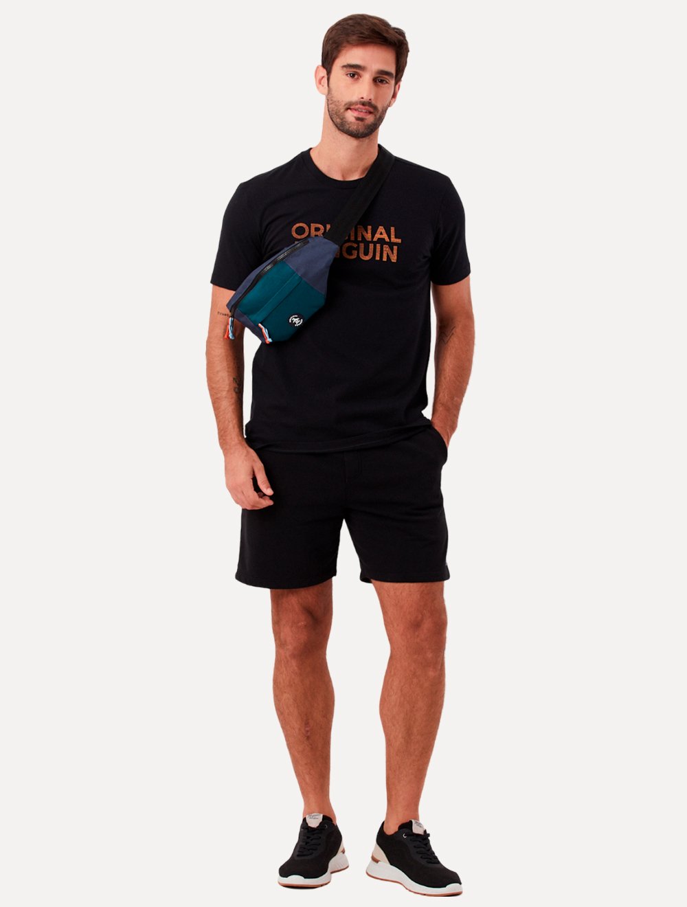 Camiseta Original Penguin Masculina Regular Logo Points Preta