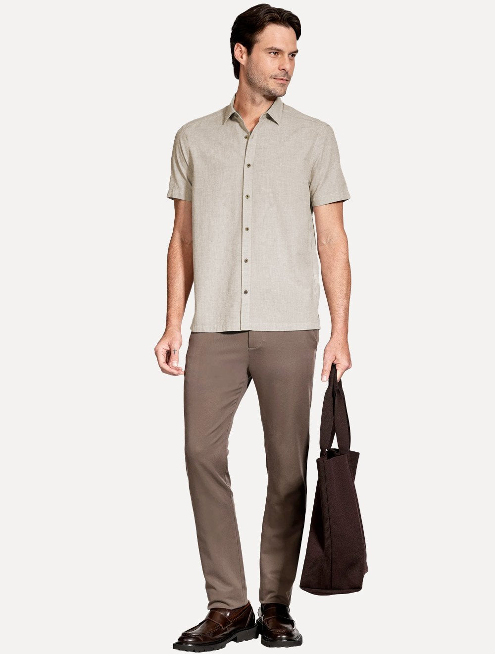 Camisa Aramis Masculina Regular Loop Flame Altino Areia
