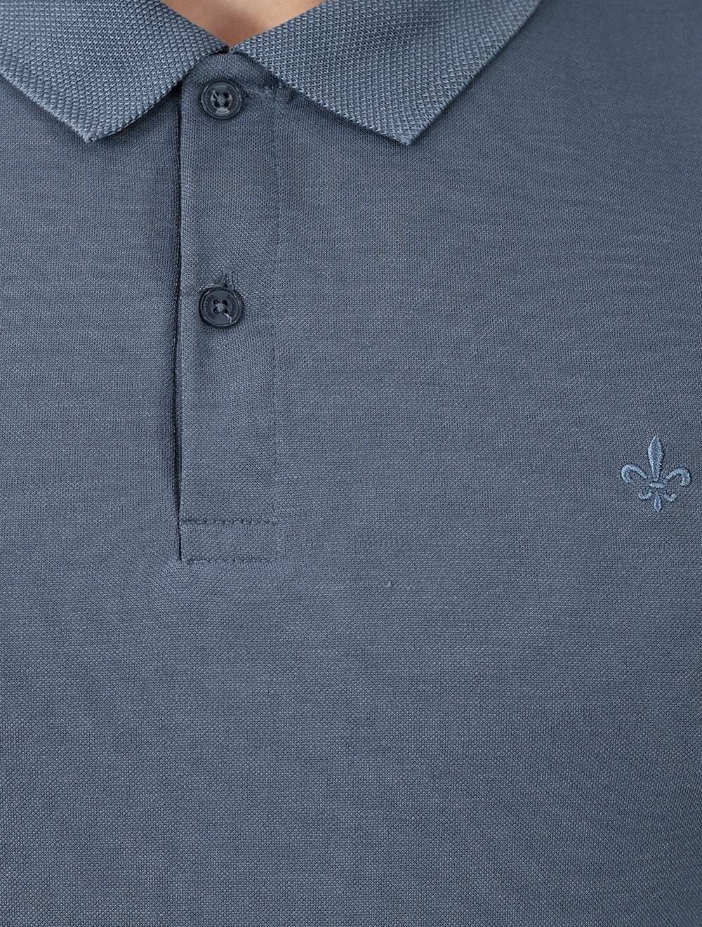 Polo Dudalina Masculina Malha Gola Binada Azul Escuro