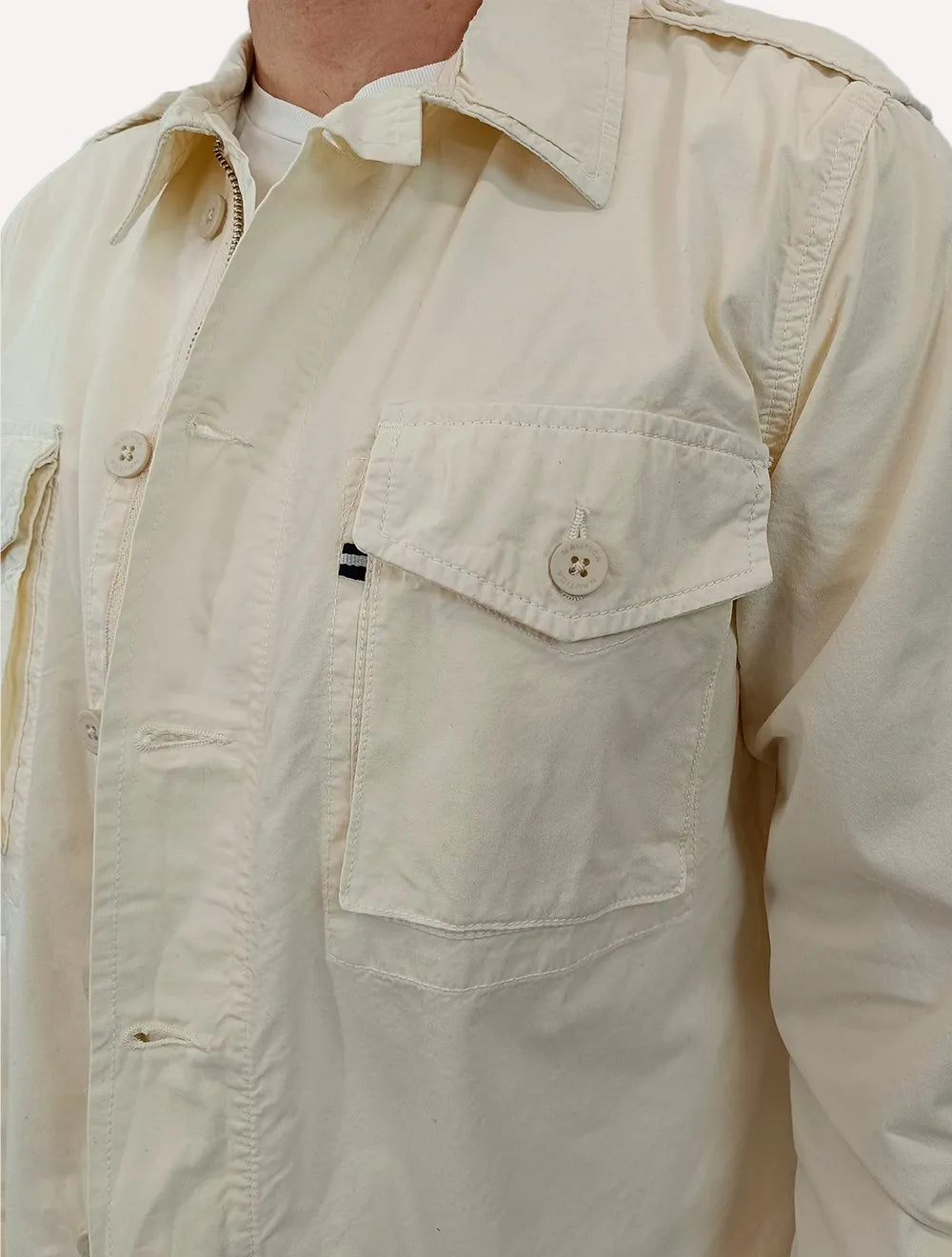 Jaqueta Nautica Masculina Sarja Natural Off-White