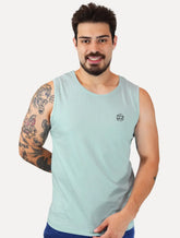 Regata King & Joe Masculina Logomania Circle Script Peito Azul Claro