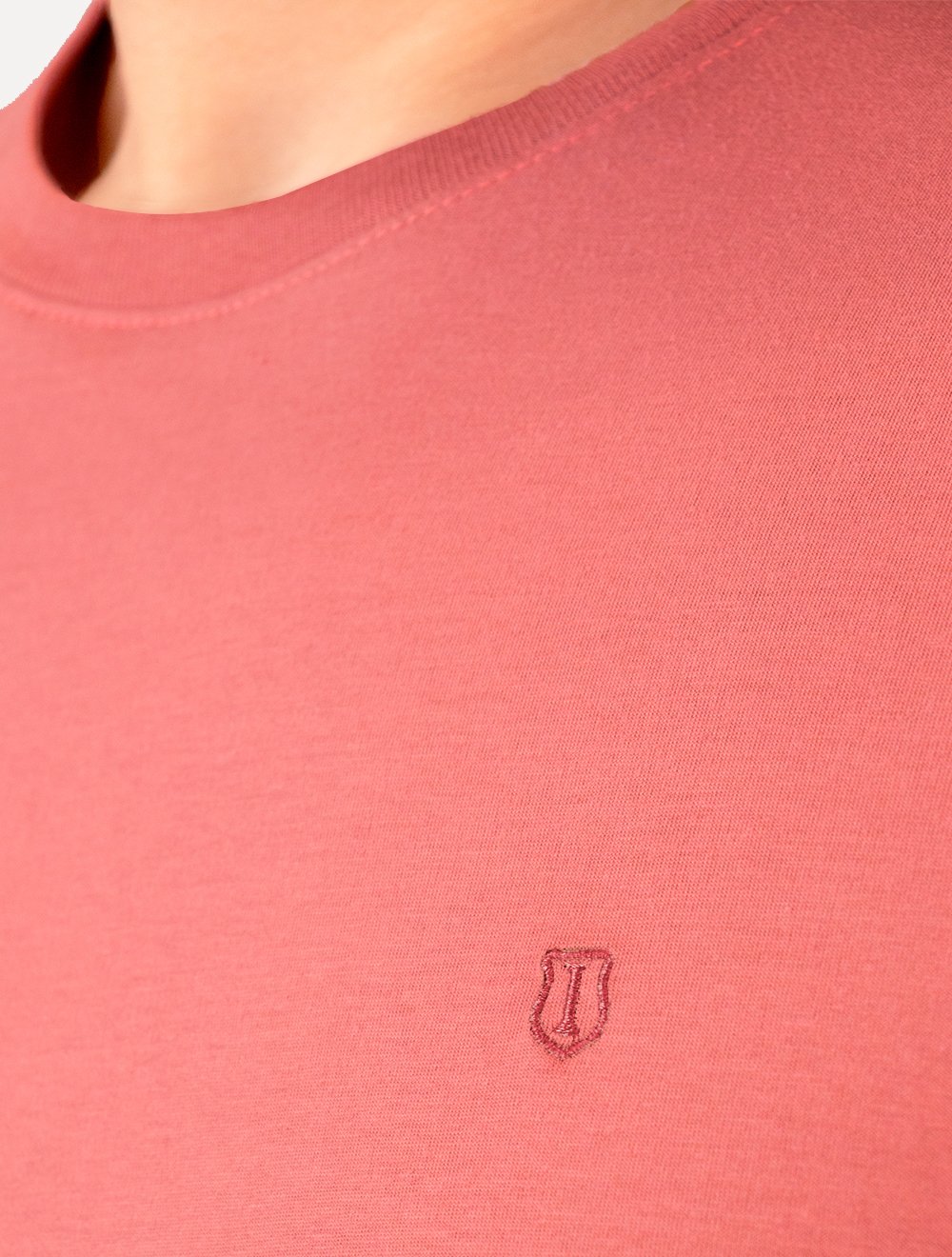 Camiseta Individual Masculina Comfort Logo Rosa Médio