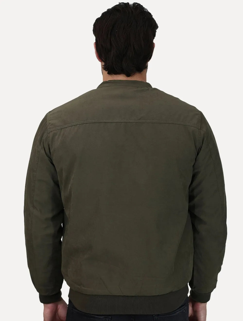 Jaqueta Dixen Masculina Sarja Forrada Zíper Frontal Verde Militar