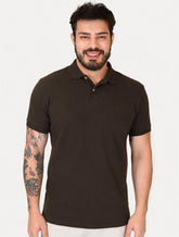 Polo Aramis Masculina Piquet Basic Mono Marrom Mescla