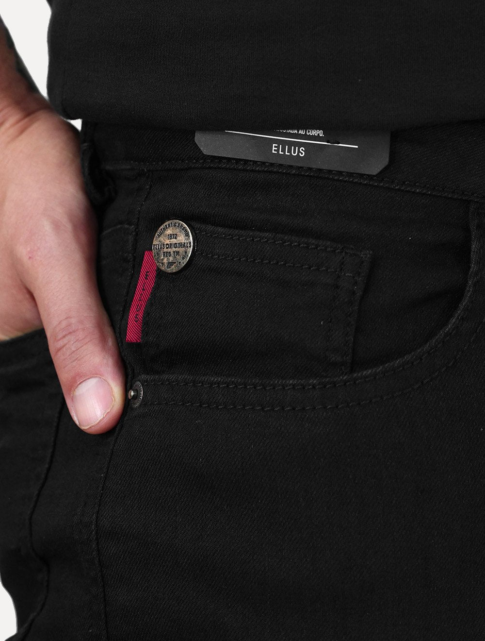 Calça Ellus Jeans Masculina Firt Black Skinny 5 Pockets Preta
