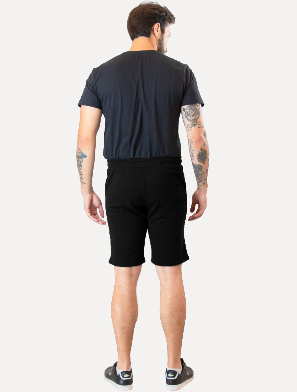 Bermuda Calvin Klein Jeans Moletom Lateral Logo Preta