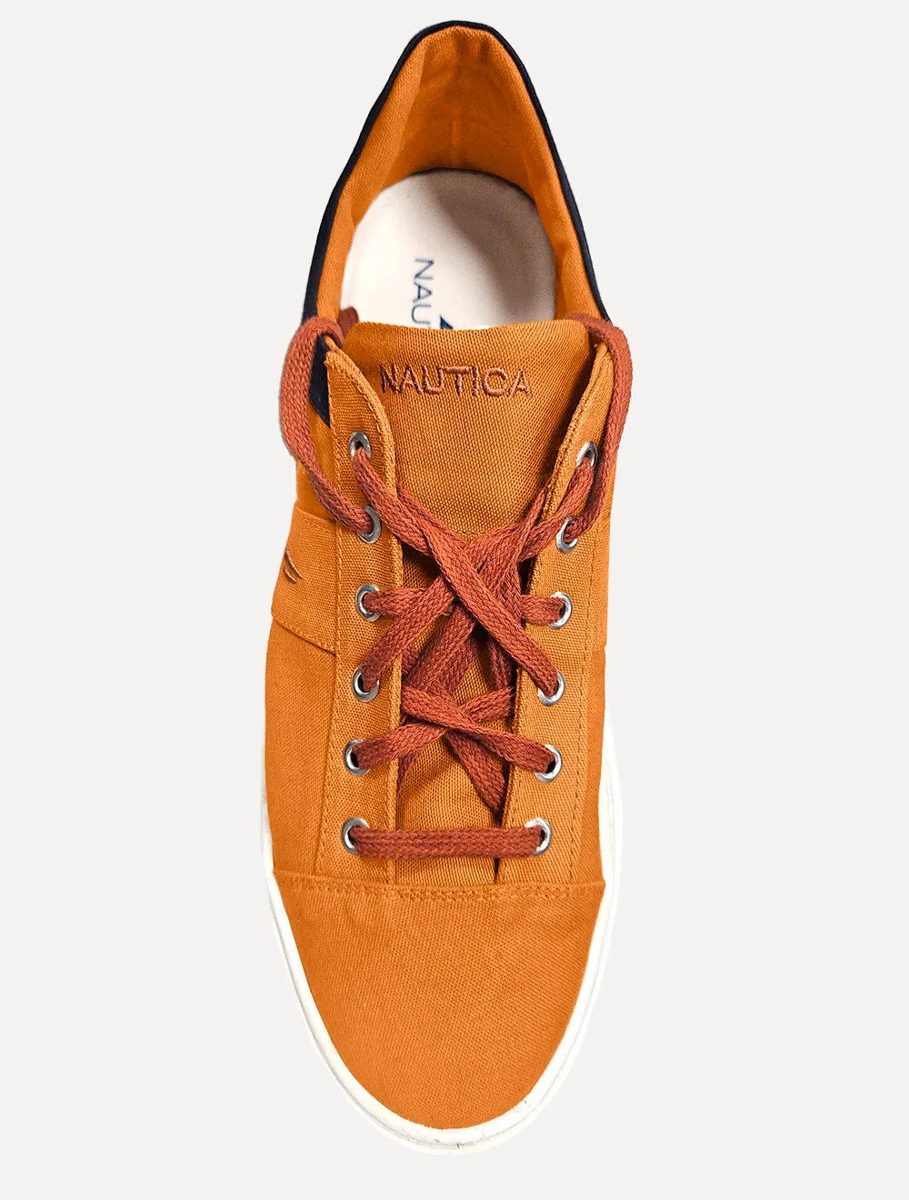 Tênis Nautica Masculino Logo Fanton Lona Caqui Escuro/Azul Marinho