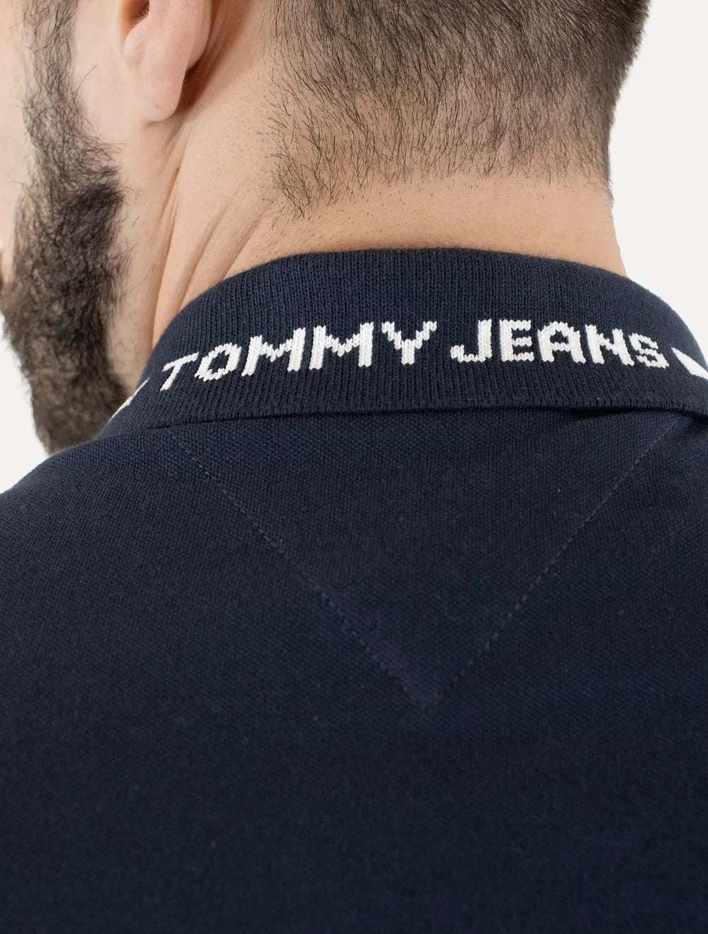 Polo Tommy Jeans Masculina Piquet Regular Tipped Stretch Azul Marinho