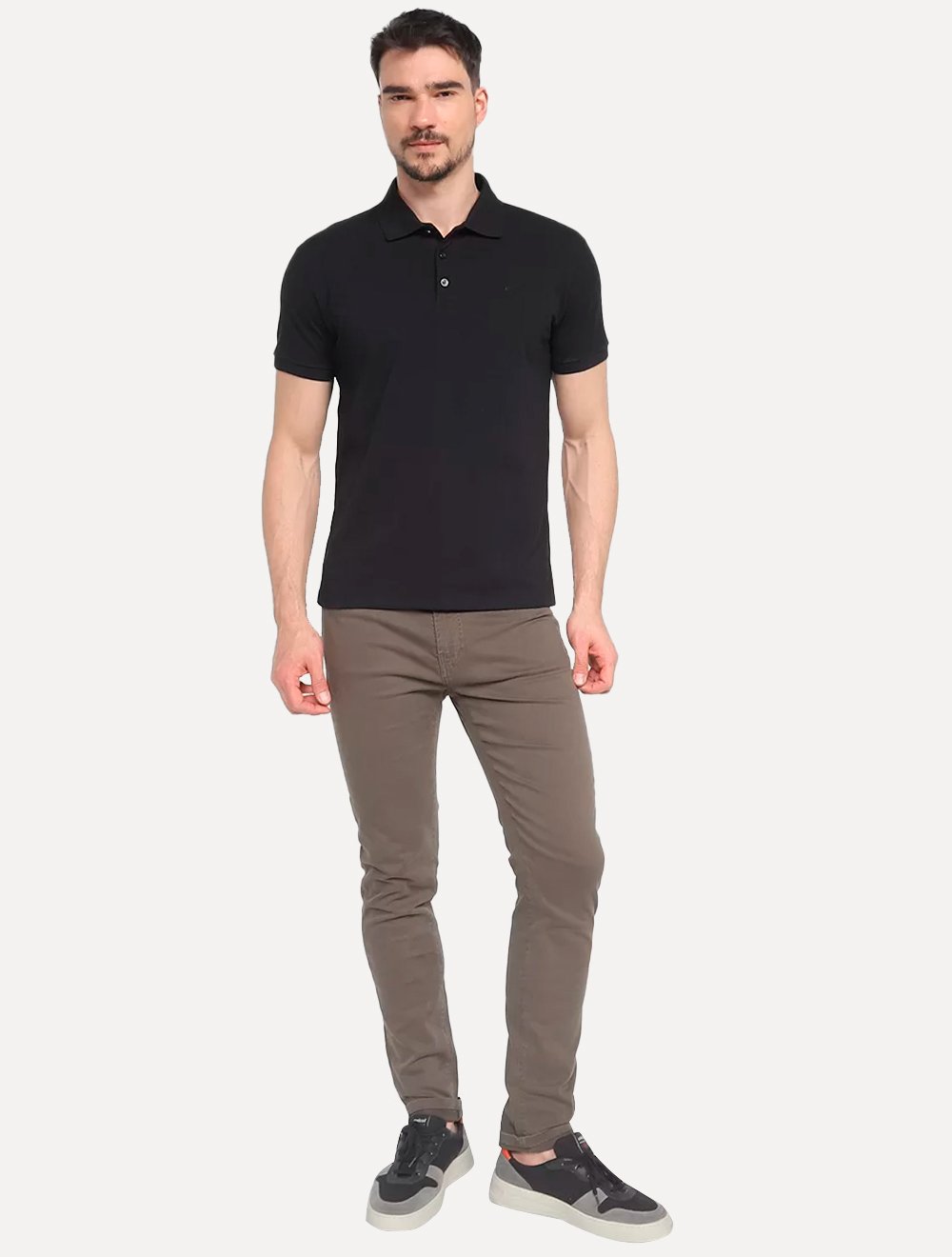 Polo Ellus Masculina Piquet Classic Preta