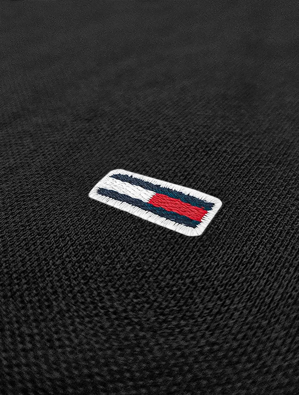 Polo Tommy Jeans Masculina Regular Flag Neck Preta