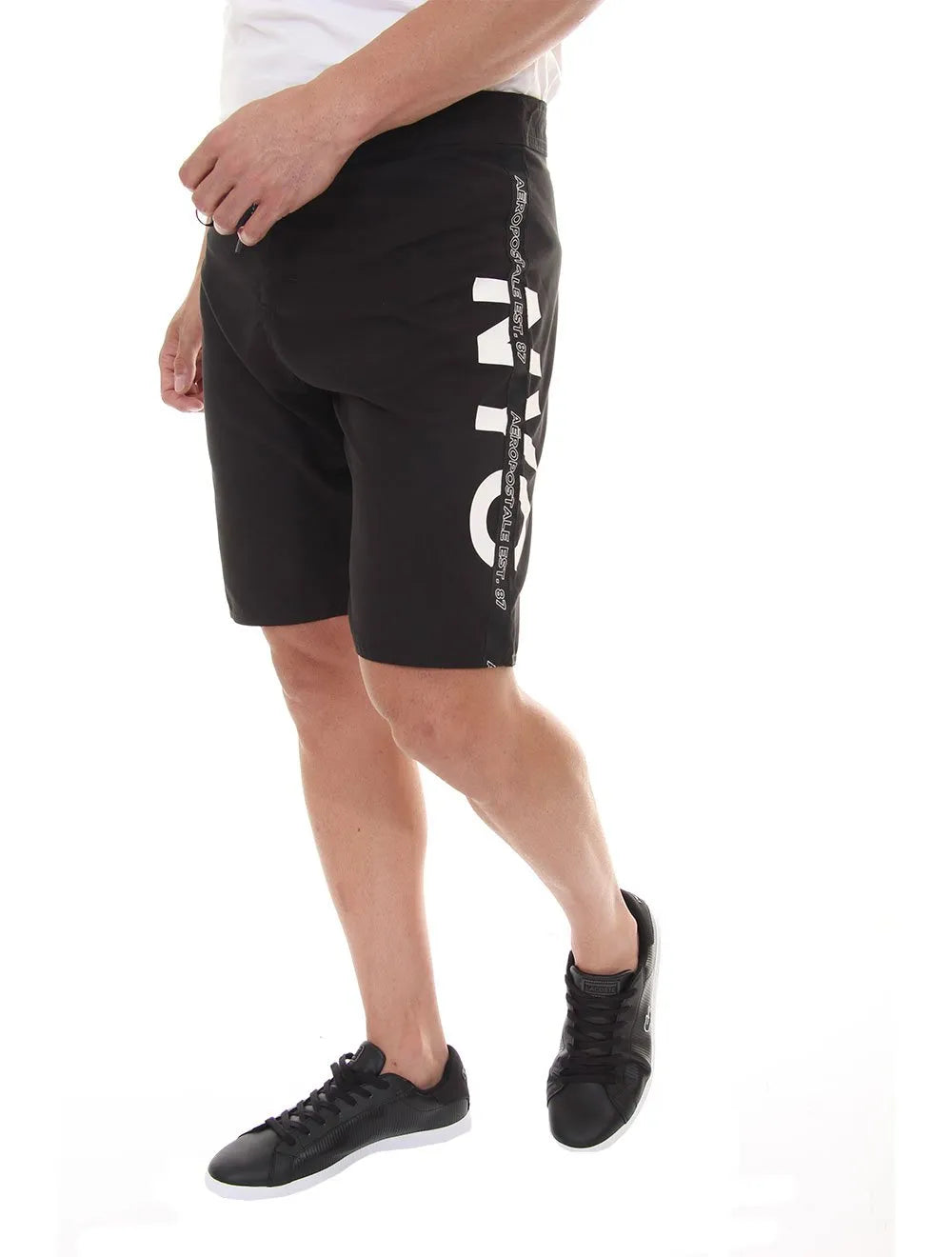 Bermuda Aeropostale Masculina Boardshorts NYC Aero Tape Preta