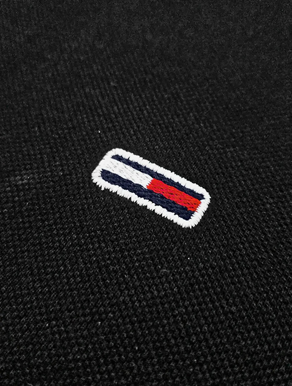 Polo Tommy Jeans Masculina Regular Piquet Flag Cuffs Preta