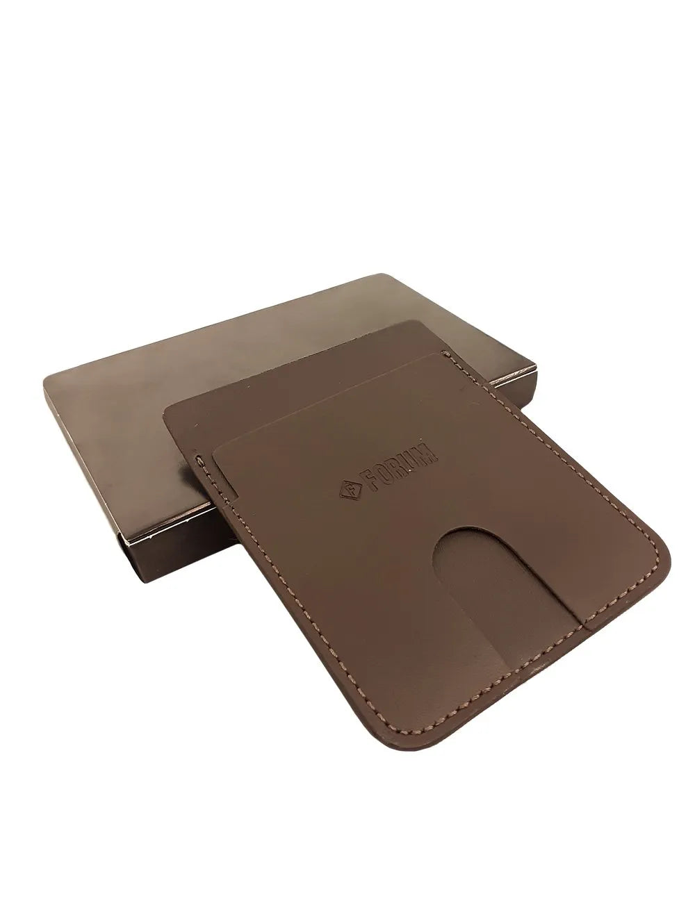 Carteira Forum Masculina Porta Cartão Couro Slim Marrom Café