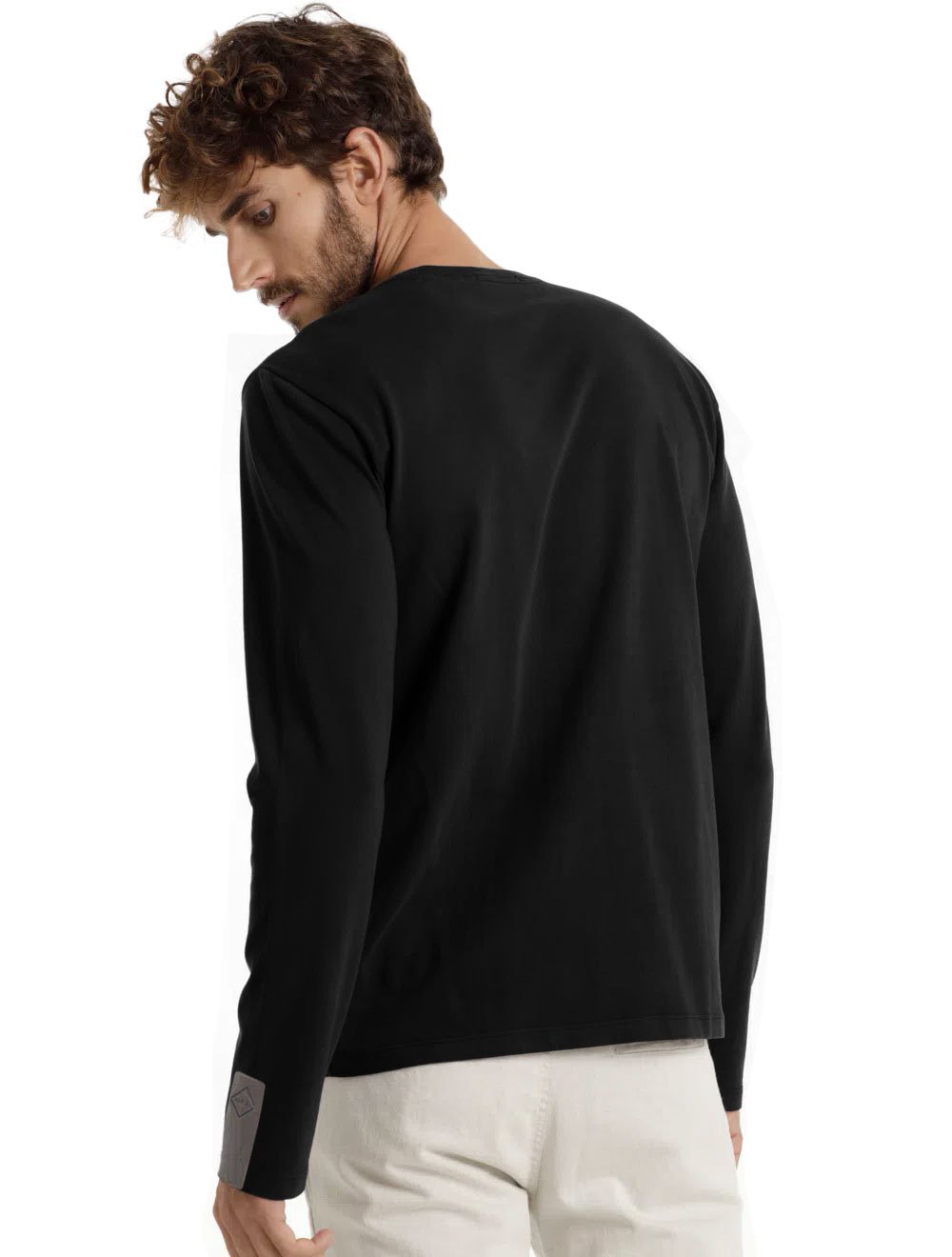 Blusa Replay Masculina Manga Longa Losango Negativo Preta