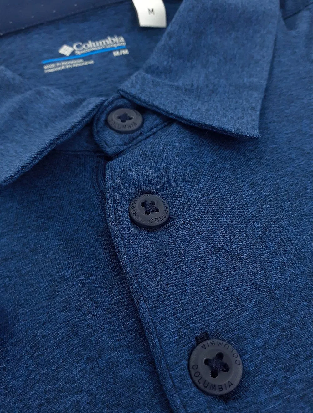 Polo Columbia Masculina Tech Trail Azul Escuro Mescla