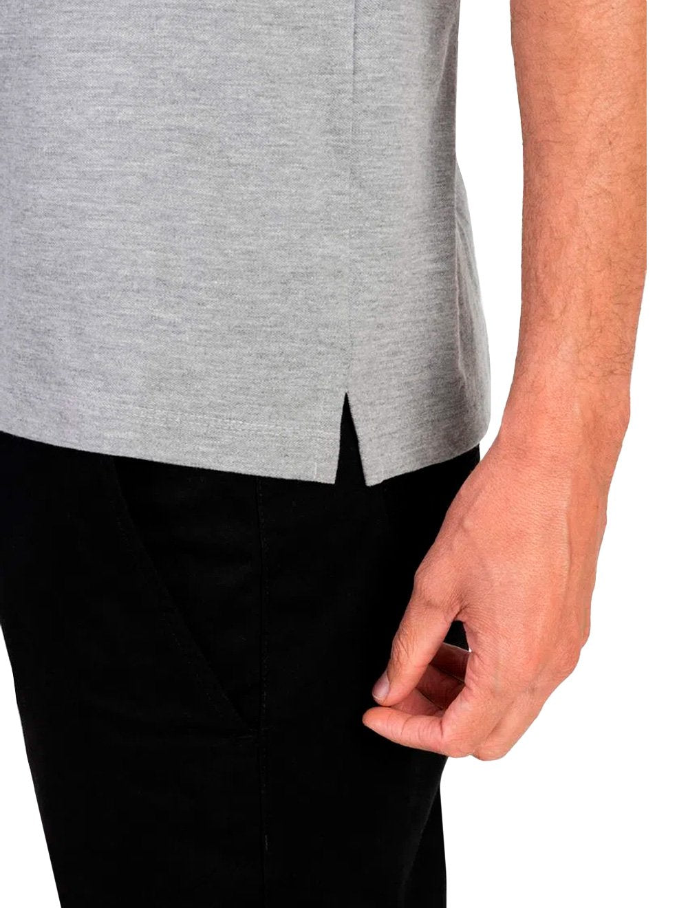 Polo Aramis Masculina Basic Piquet Cinza Mescla