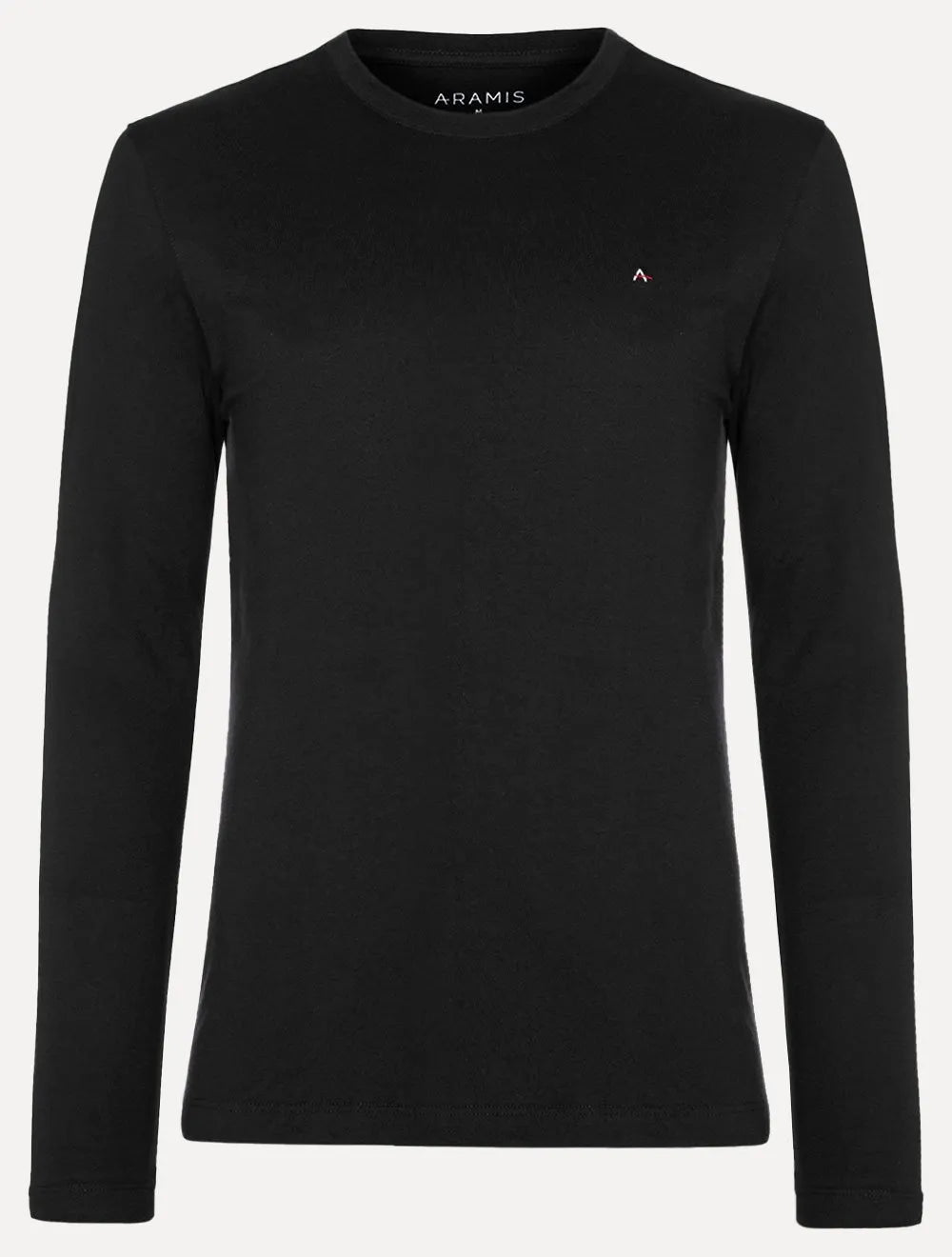 Camiseta Aramis Masculina Manga Longa Basica Logo Preta