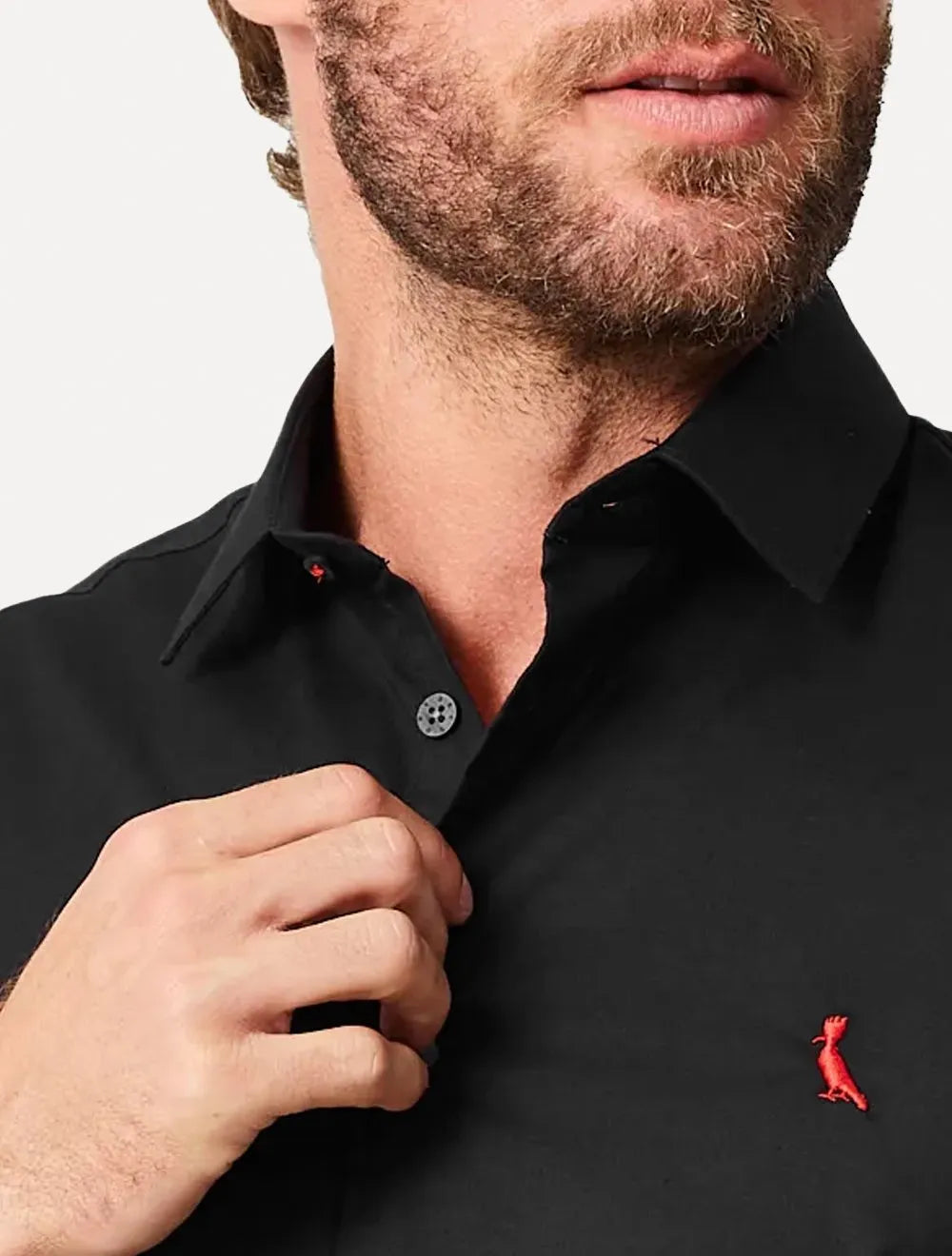 Camisa Reserva Masculina Casual Stretch Enxuto Preta