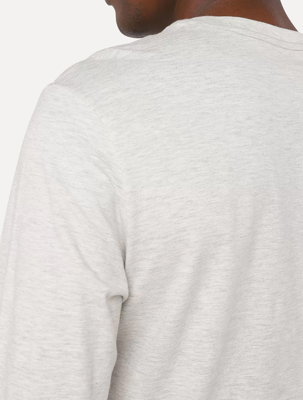 Camiseta Aramis Masculina Manga Longa Lisa Bordado Gola Areia Mescla